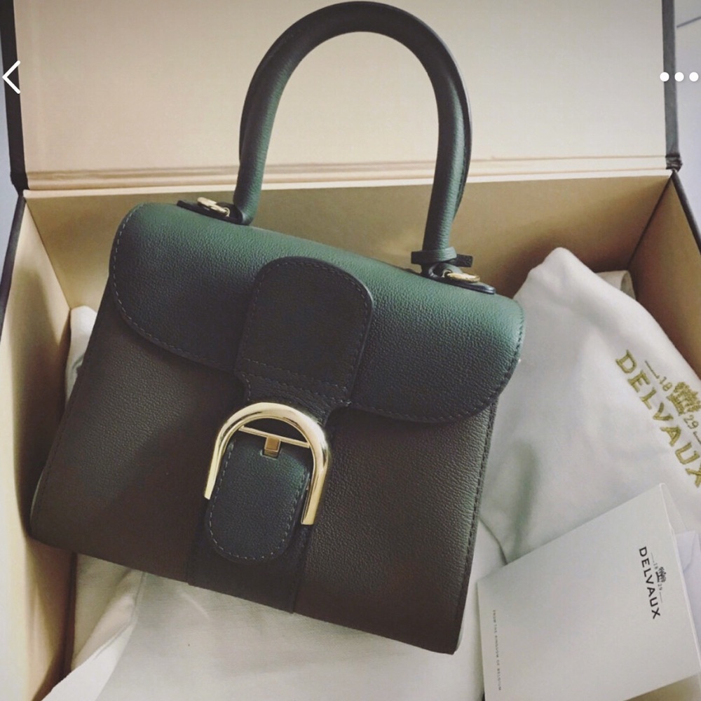 Delvaux Brillant Mini Bicolor Green Sellier Bag